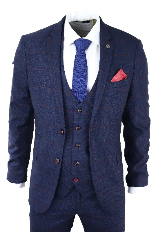 Stretch - fabric men jackets for unrestricted movement during workouts Men coats with a quick - drying feature for active lifestyles Edinson Navy Wine Check 3 Piece Suit Stretch - fabric men jackets for unrestricted movement during workouts Men coats with a quick - drying feature for active lifestyles Edinson Navy Wine Check 3 Piece Suit