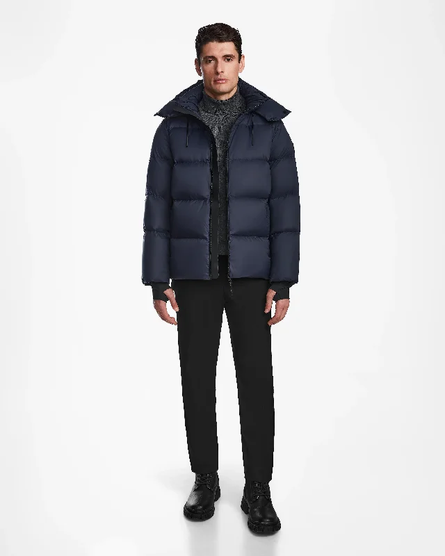 Hooded men jackets with a detachable faux - fur trim for added warmth Men coats with a quilted pattern for added texture and warmth DANIEL M MEN'S MATTE DOWN PUFFER Hooded men jackets with a detachable faux - fur trim for added warmth Men coats with a quilted pattern for added texture and warmth DANIEL M MEN'S MATTE DOWN PUFFER