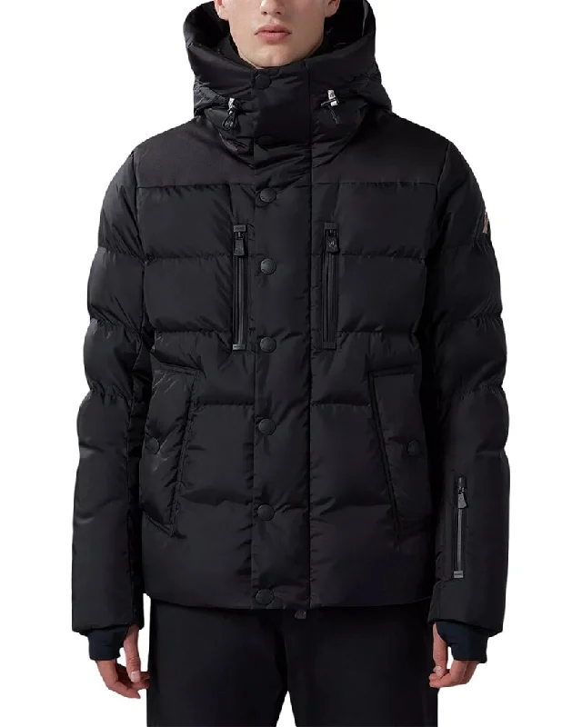 Down - filled men jackets in bright colors for winter fashion Waterproof men coats with taped seams for heavy rain and snow days Moncler Rodenberg Down Jacket