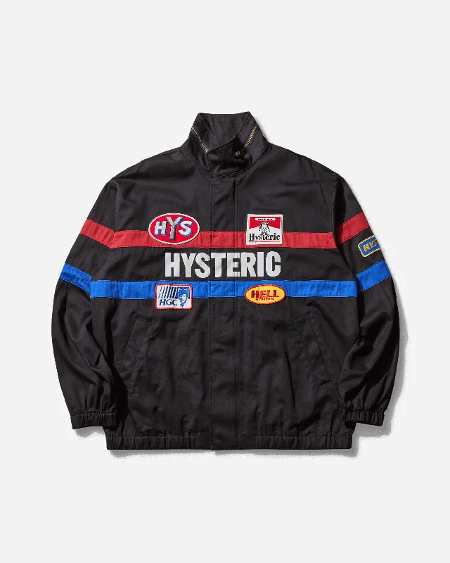 Fleece - lined men jackets for cold - weather commuting Lightweight men coats made of breathable fabric for spring and autumn Men's Hysteric Racing Jacket Black Fleece - lined men jackets for cold - weather commuting Lightweight men coats made of breathable fabric for spring and autumn Men's Hysteric Racing Jacket Black