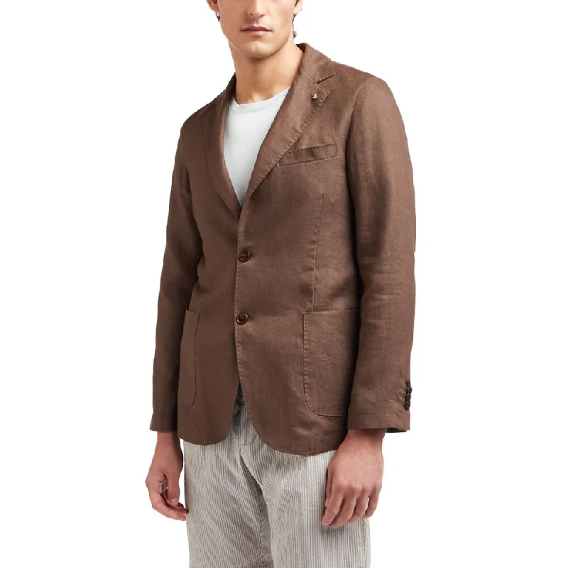 Bomber men jackets with ribbed cuffs for a classic 80s style Slim - fit men coats in navy blue for a classic and sophisticated appearance AT.P.CO Linen Men's Blazer Bomber men jackets with ribbed cuffs for a classic 80s style Slim - fit men coats in navy blue for a classic and sophisticated appearance AT.P.CO Linen Men's Blazer
