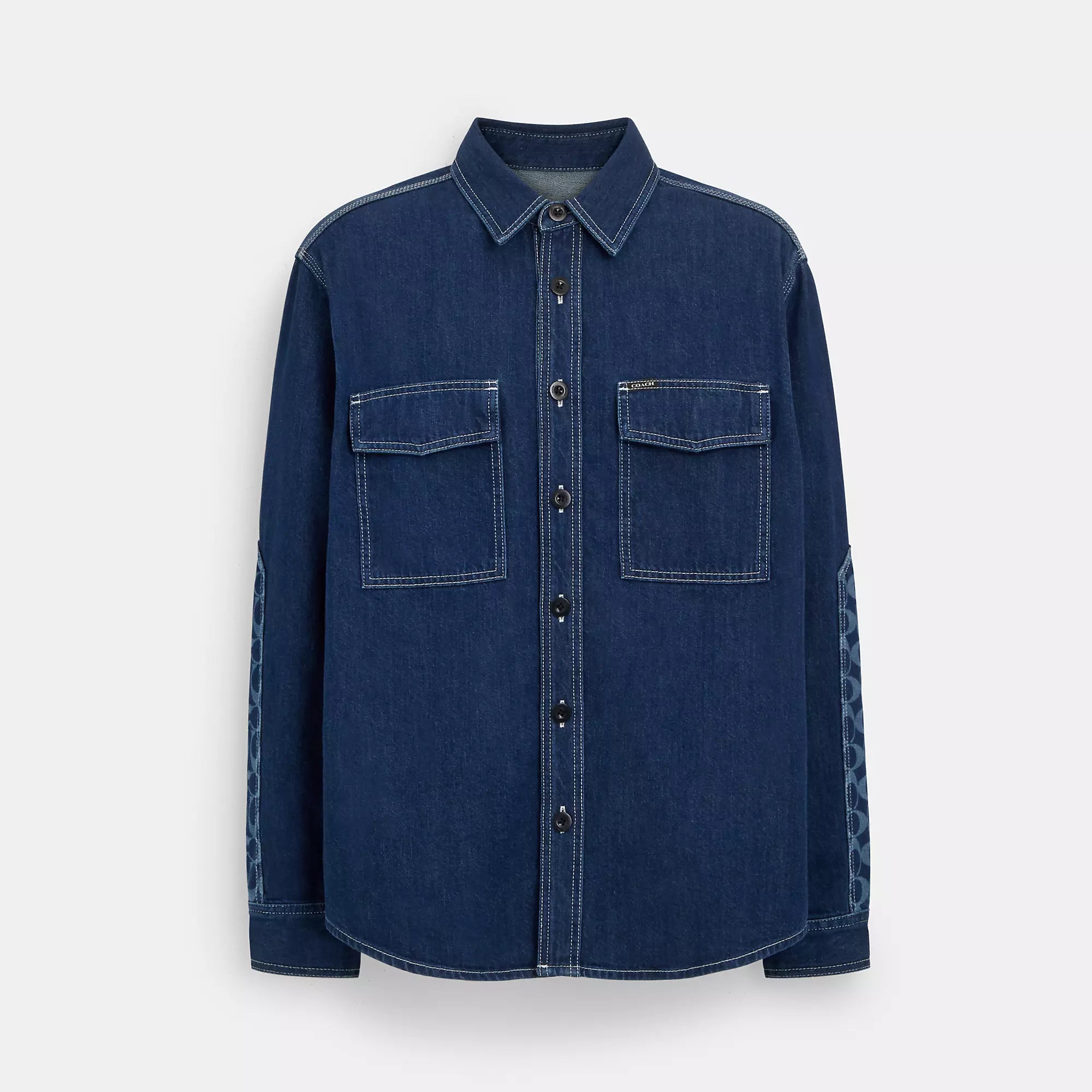 Tailored men jackets to pair with formal trousers for business meetings Men coats with a drawstring waist for a customizable fit Coach Outlet Denim Overshirt Tailored men jackets to pair with formal trousers for business meetings Men coats with a drawstring waist for a customizable fit Coach Outlet Denim Overshirt