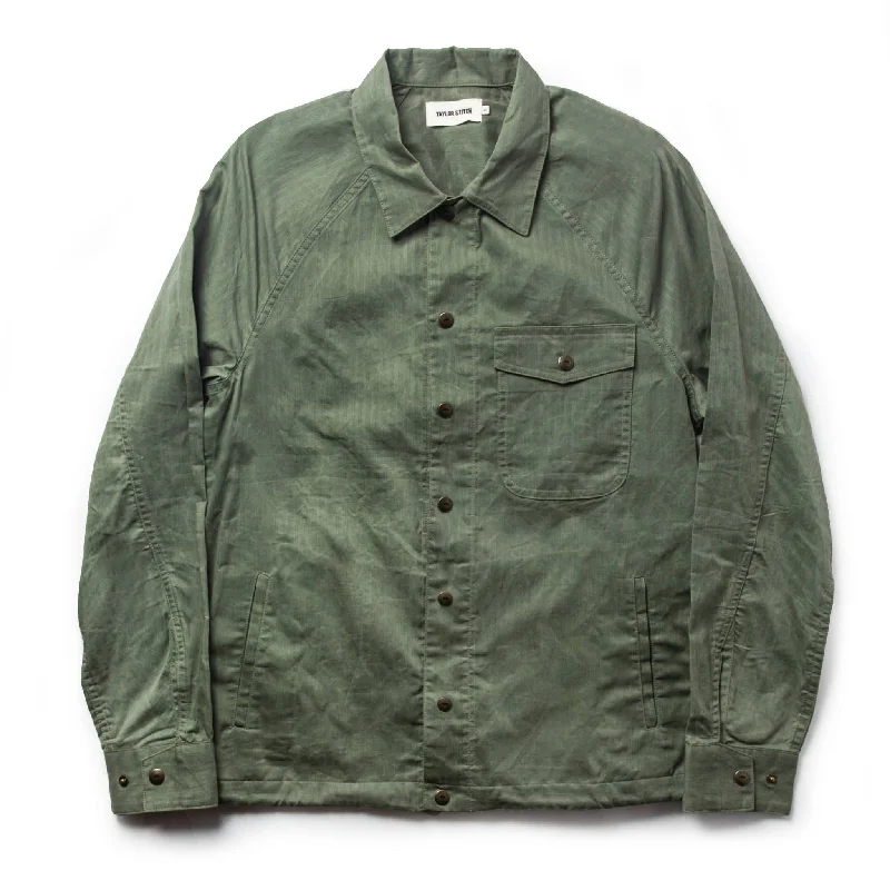 Performance - driven men jackets with breathable fabric for sports Men coats with a stand - up collar for a sleek and modern look The Lombardi Jacket in Olive Dry Wax Performance - driven men jackets with breathable fabric for sports Men coats with a stand - up collar for a sleek and modern look The Lombardi Jacket in Olive Dry Wax
