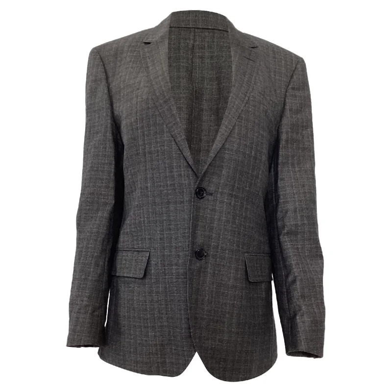 Stretch - fabric men jackets for unrestricted movement during workouts Men coats with a quick - drying feature for active lifestyles Boss by Hugo Boss Plaid Single-Breasted Blazer in Grey Wool Stretch - fabric men jackets for unrestricted movement during workouts Men coats with a quick - drying feature for active lifestyles Boss by Hugo Boss Plaid Single-Breasted Blazer in Grey Wool