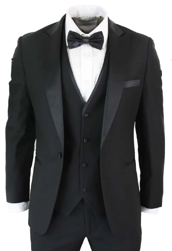 Performance - driven men jackets with breathable fabric for sports Men coats with a stand - up collar for a sleek and modern look Mens 3 Piece Black Tuxedo Suit Classic Satin Dinner Tailored Fit Wedding Prom Performance - driven men jackets with breathable fabric for sports Men coats with a stand - up collar for a sleek and modern look Mens 3 Piece Black Tuxedo Suit Classic Satin Dinner Tailored Fit Wedding Prom