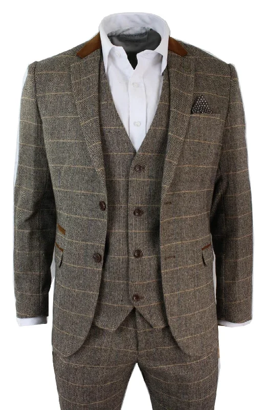 Stretch - fabric men jackets for unrestricted movement during workouts Men coats with a quick - drying feature for active lifestyles Mens 3 Piece Tan Tweed Check Suit Stretch - fabric men jackets for unrestricted movement during workouts Men coats with a quick - drying feature for active lifestyles Mens 3 Piece Tan Tweed Check Suit