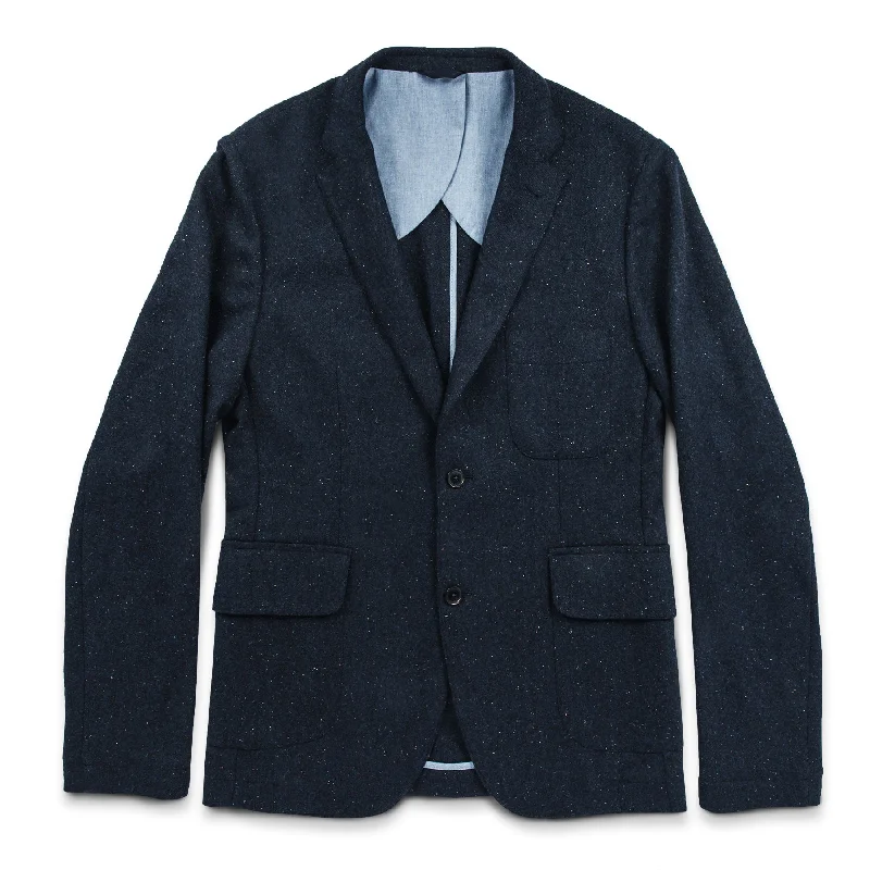 Performance - driven men jackets with breathable fabric for sports Men coats with a stand - up collar for a sleek and modern look The Telegraph Jacket in Navy Donegal Performance - driven men jackets with breathable fabric for sports Men coats with a stand - up collar for a sleek and modern look The Telegraph Jacket in Navy Donegal