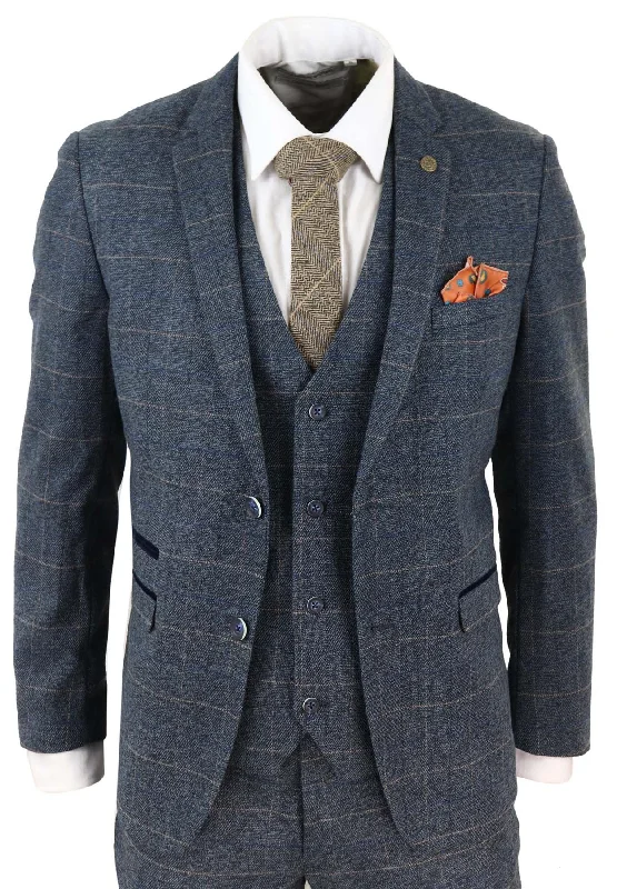 Hooded men jackets with a detachable faux - fur trim for added warmth Men coats with a quilted pattern for added texture and warmth Mens 3 Piece Blue Tweed Check Vintage Suit Hooded men jackets with a detachable faux - fur trim for added warmth Men coats with a quilted pattern for added texture and warmth Mens 3 Piece Blue Tweed Check Vintage Suit