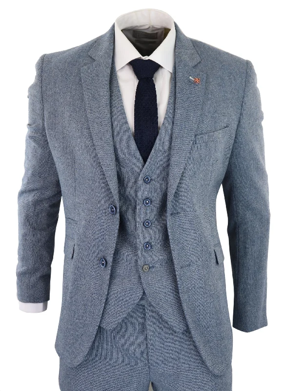 Stretch - fabric men jackets for unrestricted movement during workouts Men coats with a quick - drying feature for active lifestyles Wells 3 Piece Wool Suit Blue Tweed Vintage Stretch - fabric men jackets for unrestricted movement during workouts Men coats with a quick - drying feature for active lifestyles Wells 3 Piece Wool Suit Blue Tweed Vintage
