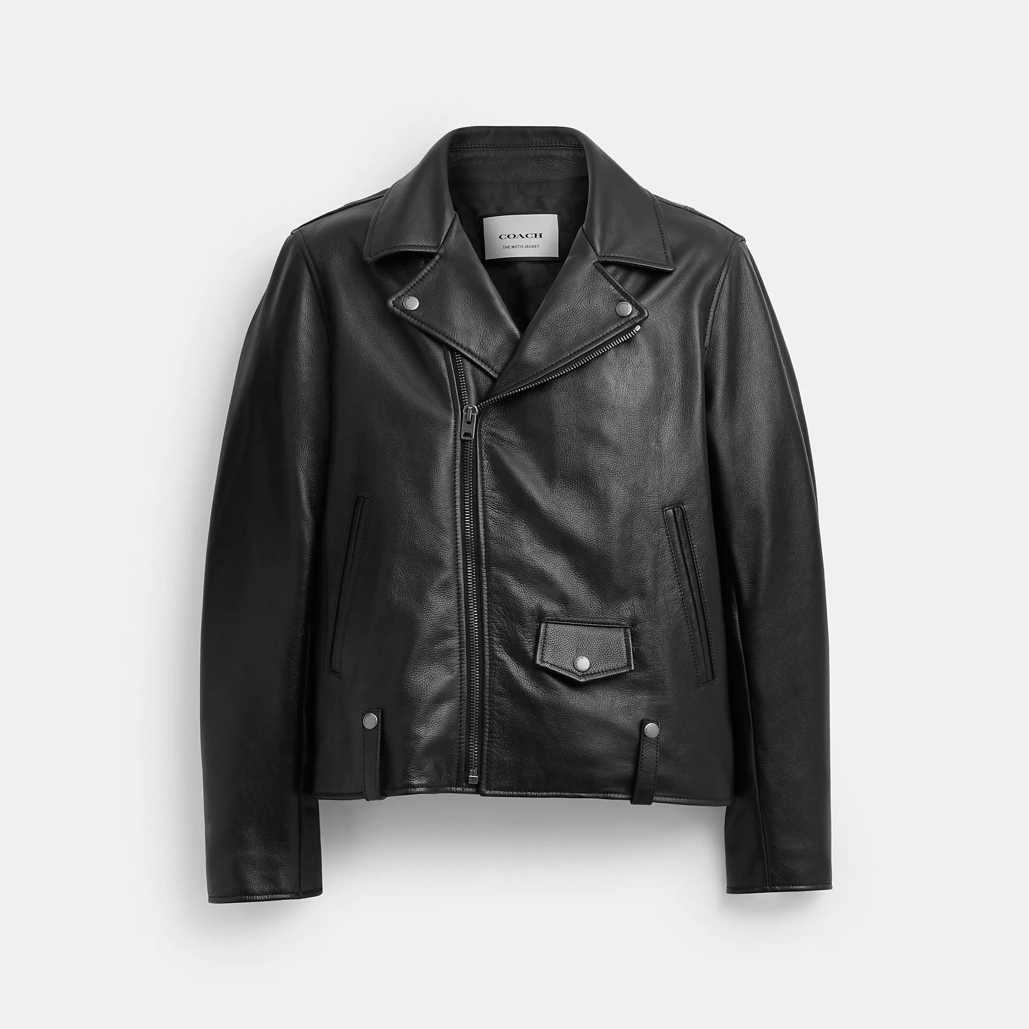 Plus - size men jackets with adjustable drawstrings for a comfortable fit Men coats with a wind - resistant outer layer for blustery weather Coach Outlet Leather Moto Jacket Plus - size men jackets with adjustable drawstrings for a comfortable fit Men coats with a wind - resistant outer layer for blustery weather Coach Outlet Leather Moto Jacket