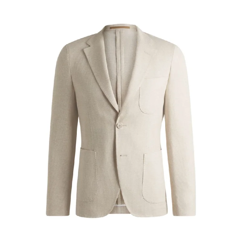 Men jackets with a hidden interior pocket for secure storage Men coats with multiple inner pockets for convenient storage of essentials Slim-fit blazer in patterned linen and cotton Men jackets with a hidden interior pocket for secure storage Men coats with multiple inner pockets for convenient storage of essentials Slim-fit blazer in patterned linen and cotton