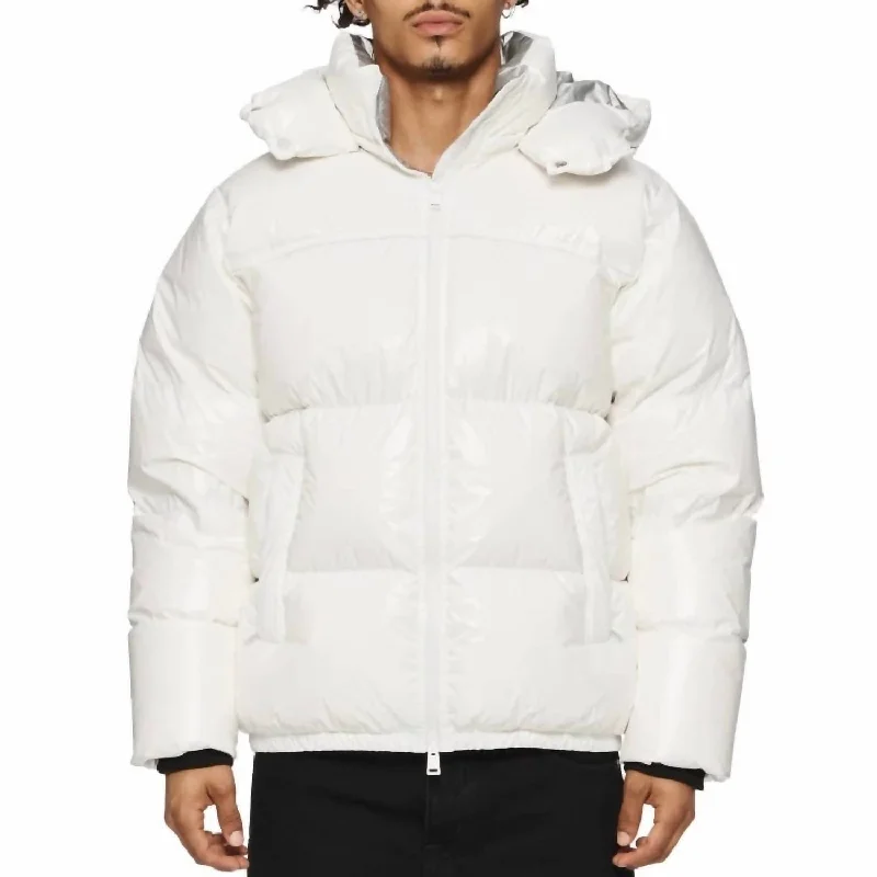 Stretch - fabric men jackets for unrestricted movement during workouts Men coats with a quick - drying feature for active lifestyles Nylon Down Puffer Jacket In Snow White Stretch - fabric men jackets for unrestricted movement during workouts Men coats with a quick - drying feature for active lifestyles Nylon Down Puffer Jacket In Snow White