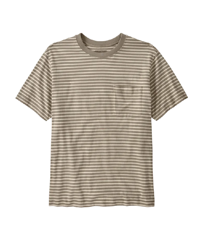 M's Midweight Daily Pocket Tee - Weekend Stripe / Seabird Grey