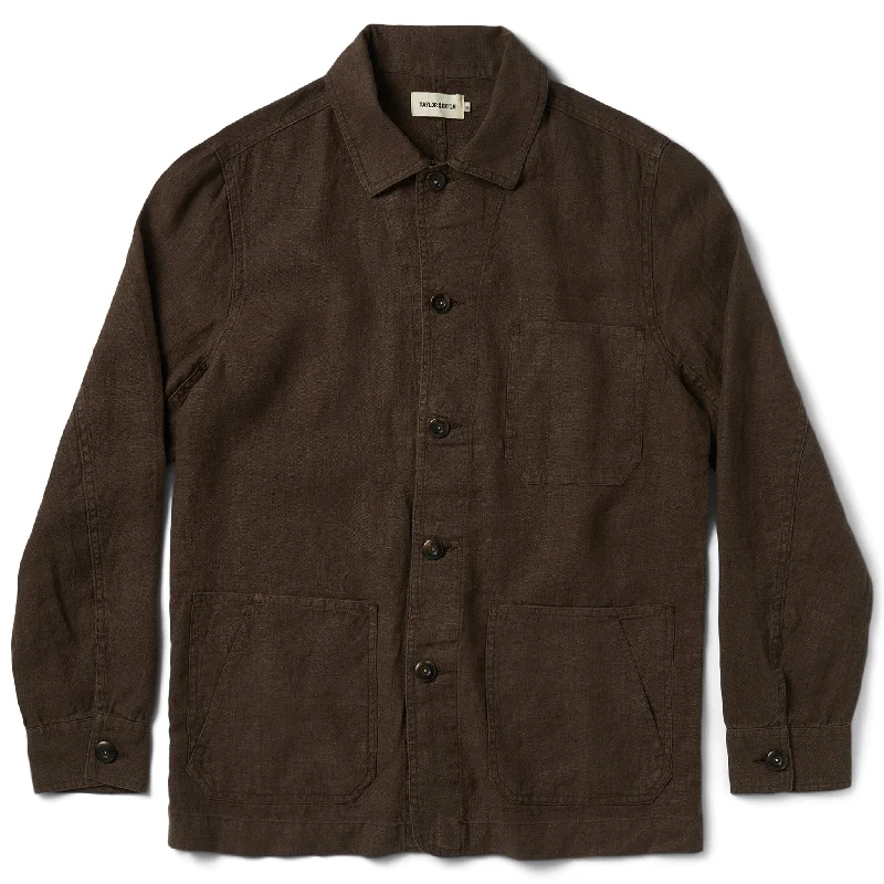 Denim men jackets with embroidered patches for a personalized touch Men coats with a detachable faux - fur collar for a trendy and warm touch The Ojai Jacket in Espresso Hemp Denim men jackets with embroidered patches for a personalized touch Men coats with a detachable faux - fur collar for a trendy and warm touch The Ojai Jacket in Espresso Hemp