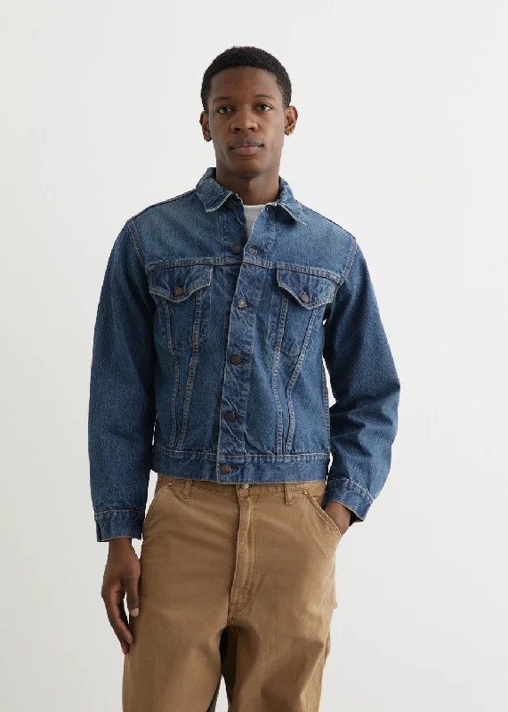 Denim men jackets with embroidered patches for a personalized touch Men coats with a detachable faux - fur collar for a trendy and warm touch Type 3 1960's Denim Jacket Denim men jackets with embroidered patches for a personalized touch Men coats with a detachable faux - fur collar for a trendy and warm touch Type 3 1960's Denim Jacket