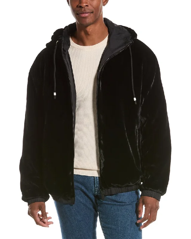 Men jackets with a built - in hood that can be stowed away when not in use Men coats with a hooded design for added protection against the elements Moose Knuckles Reversible Bomber Jacket Men jackets with a built - in hood that can be stowed away when not in use Men coats with a hooded design for added protection against the elements Moose Knuckles Reversible Bomber Jacket