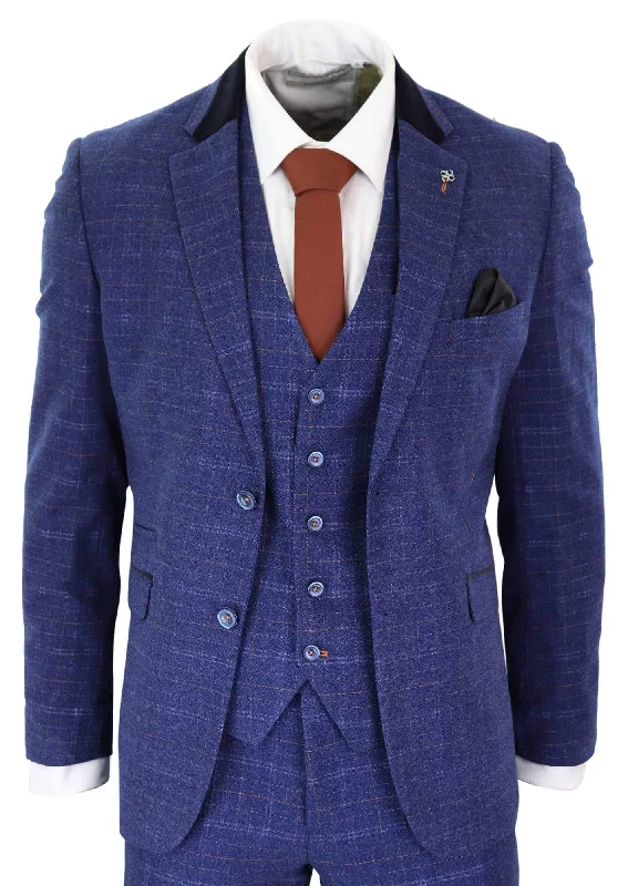 Men jackets with a hidden interior pocket for secure storage Men coats with multiple inner pockets for convenient storage of essentials Kaiser Blue Tweed Check 3 Piece Suit Classic Men jackets with a hidden interior pocket for secure storage Men coats with multiple inner pockets for convenient storage of essentials Kaiser Blue Tweed Check 3 Piece Suit Classic