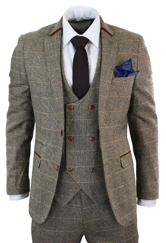 Checkered men jackets in a plaid pattern for a preppy appearance Men coats with a zip - out lining for easy cleaning and versatility Blake 3 Piece Tweed Double Breasted Suit Checkered men jackets in a plaid pattern for a preppy appearance Men coats with a zip - out lining for easy cleaning and versatility Blake 3 Piece Tweed Double Breasted Suit
