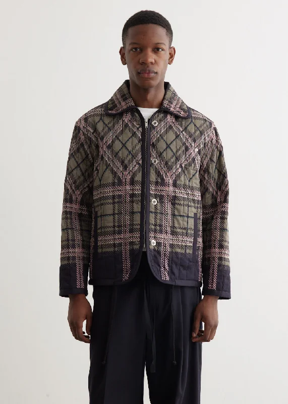 Tailored men jackets to pair with formal trousers for business meetings Men coats with a drawstring waist for a customizable fit Quilted Plaid Fade Jacket Tailored men jackets to pair with formal trousers for business meetings Men coats with a drawstring waist for a customizable fit Quilted Plaid Fade Jacket