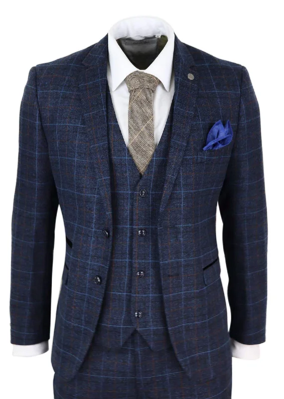 Windbreaker men jackets with UV protection for outdoor activities Long - line men coats reaching below the knee for maximum coverage Harvey Navy Tweed Check 3 Piece Suit Windbreaker men jackets with UV protection for outdoor activities Long - line men coats reaching below the knee for maximum coverage Harvey Navy Tweed Check 3 Piece Suit