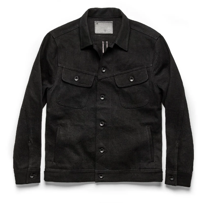 Fleece - lined men jackets for cold - weather commuting Lightweight men coats made of breathable fabric for spring and autumn The Long Haul Jacket in Black Selvage Fleece - lined men jackets for cold - weather commuting Lightweight men coats made of breathable fabric for spring and autumn The Long Haul Jacket in Black Selvage