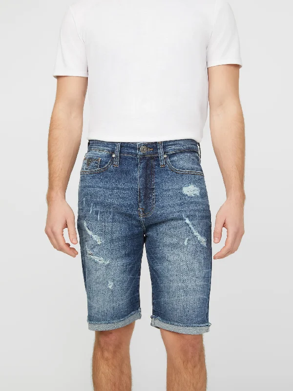 Vintage - style men's denim shorts with distressed details​ Abby Denim Shorts