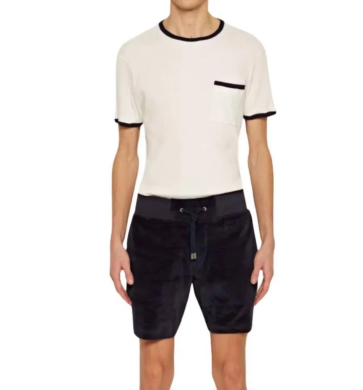 Men's flat - front chino shorts for semi - formal summer events Afador Stripe Classic Shorts In Ink Men's flat - front chino shorts for semi - formal summer events Afador Stripe Classic Shorts In Ink
