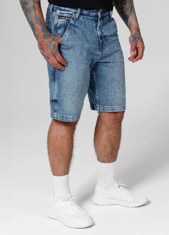 Men's denim shorts with a raw - edge finish for an authentic look Denim shorts Blue Denim Carpenter Men's denim shorts with a raw - edge finish for an authentic look Denim shorts Blue Denim Carpenter