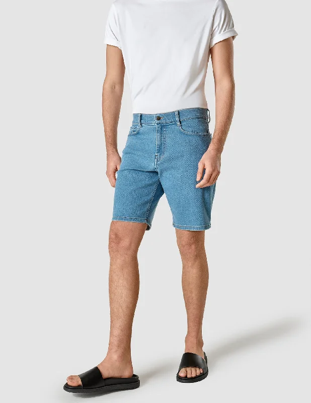 Men's denim shorts with a side - split hem for a more relaxed fit Classic Denim Shorts Light Blue Men's denim shorts with a side - split hem for a more relaxed fit Classic Denim Shorts Light Blue