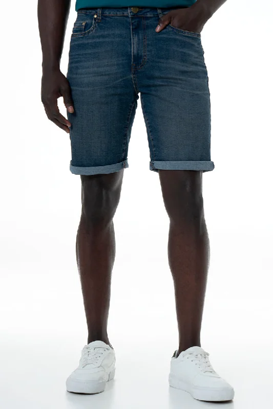 Men's denim shorts with a rolled - up hem for a casual, laid - back vibe Denim Shorts _ 153912 _ Dark Wash Men's denim shorts with a rolled - up hem for a casual, laid - back vibe Denim Shorts _ 153912 _ Dark Wash