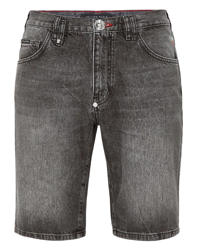 Men's denim shorts with a slim - tapered leg for a more tailored appearance Denim Shorts Men's denim shorts with a slim - tapered leg for a more tailored appearance Denim Shorts