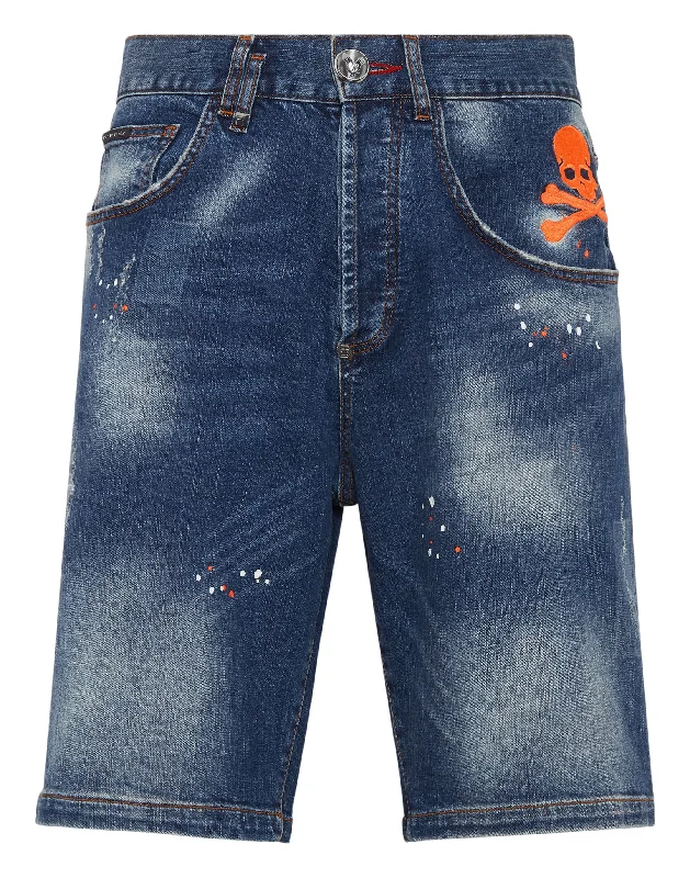 Men's denim shorts with multiple pockets for functionality Denim Shorts Formentera Fit Skull&Bones Men's denim shorts with multiple pockets for functionality Denim Shorts Formentera Fit Skull&Bones