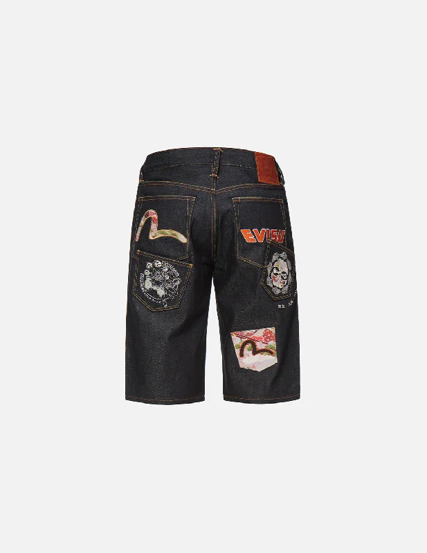 Men's denim shorts with a snap - button closure for quick and easy access Multi-pocket Denim Shorts Men's denim shorts with a snap - button closure for quick and easy access Multi-pocket Denim Shorts