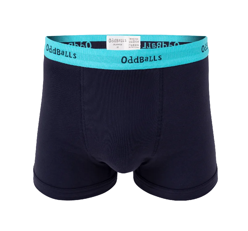 Men's moisture - wicking performance shorts for sweaty outdoor activities Navy/Cyan - Mens Boxer Shorts Men's moisture - wicking performance shorts for sweaty outdoor activities Navy/Cyan - Mens Boxer Shorts