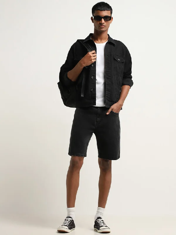 Plus - size men's denim shorts for a comfortable and flattering fit Nuon Charcoal Relaxed-Fit Mid-Rise Denim Shorts Plus - size men's denim shorts for a comfortable and flattering fit Nuon Charcoal Relaxed-Fit Mid-Rise Denim Shorts