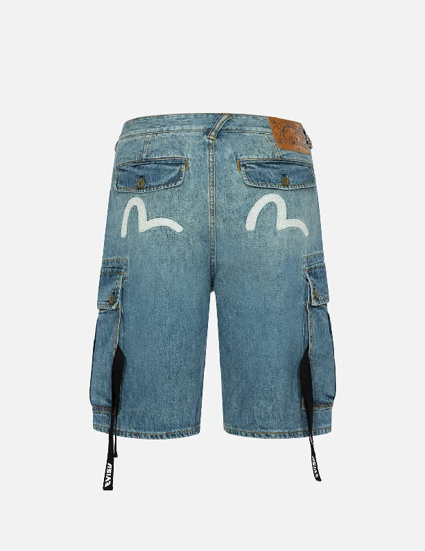 Men's denim shorts with a contrast stitching detail Seagull Print Relax Fit Denim Shorts Men's denim shorts with a contrast stitching detail Seagull Print Relax Fit Denim Shorts