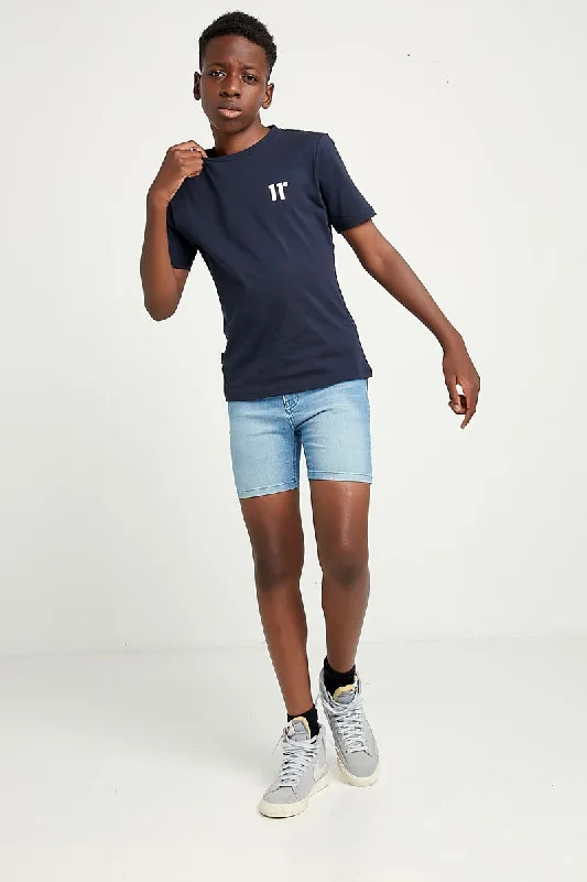 Men's denim shorts with a cargo - style design Junior Sustainable Denim Shorts - Light Blue Wash Men's denim shorts with a cargo - style design Junior Sustainable Denim Shorts - Light Blue Wash