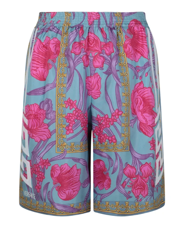Men's button - fly denim work shorts for durability on the job Acid Bouquet Print Silk Shorts Men's button - fly denim work shorts for durability on the job Acid Bouquet Print Silk Shorts