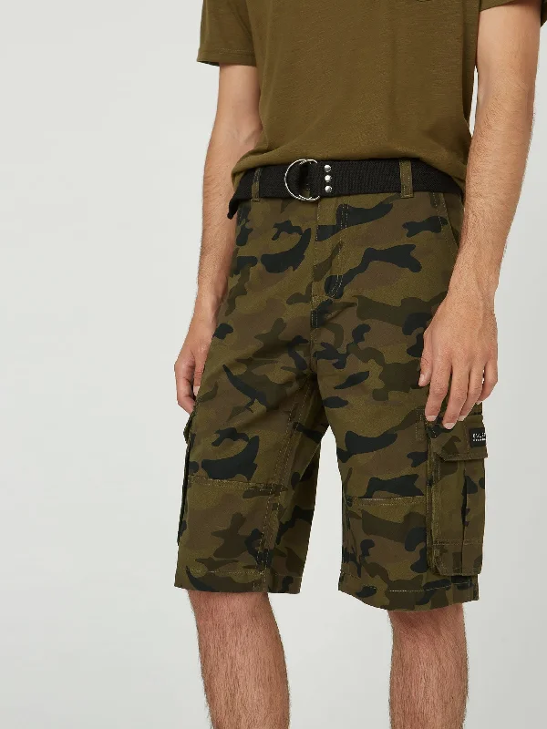 Men's elastic waistband lounge shorts for lazy weekends at home Karl Camo Cargo Shorts Men's elastic waistband lounge shorts for lazy weekends at home Karl Camo Cargo Shorts