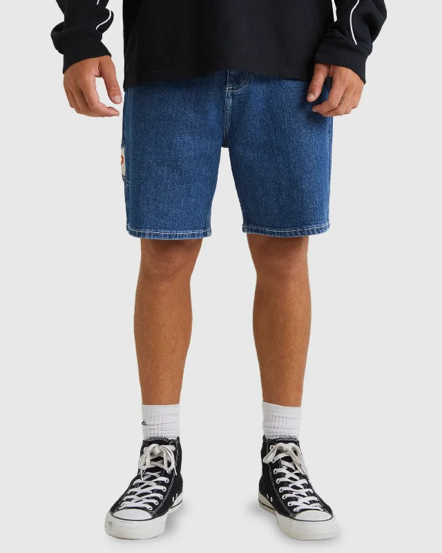 Men's denim shorts with a cargo - pocket flap for added style and functionality Mens Legacy 21" Denim Shorts Men's denim shorts with a cargo - pocket flap for added style and functionality Mens Legacy 21" Denim Shorts