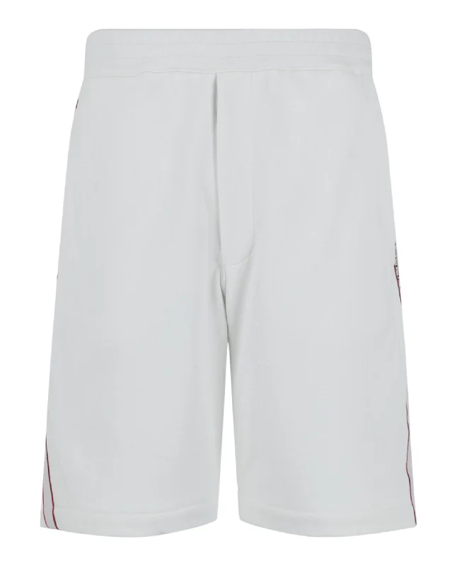 Men's distressed cotton shorts for a bohemian - inspired style    Logo Tape Shorts
