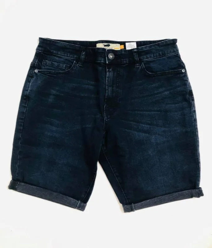 Men's denim shorts with a side - split hem for a more relaxed fit Mens Indigo Denim Shorts Men's denim shorts with a side - split hem for a more relaxed fit Mens Indigo Denim Shorts