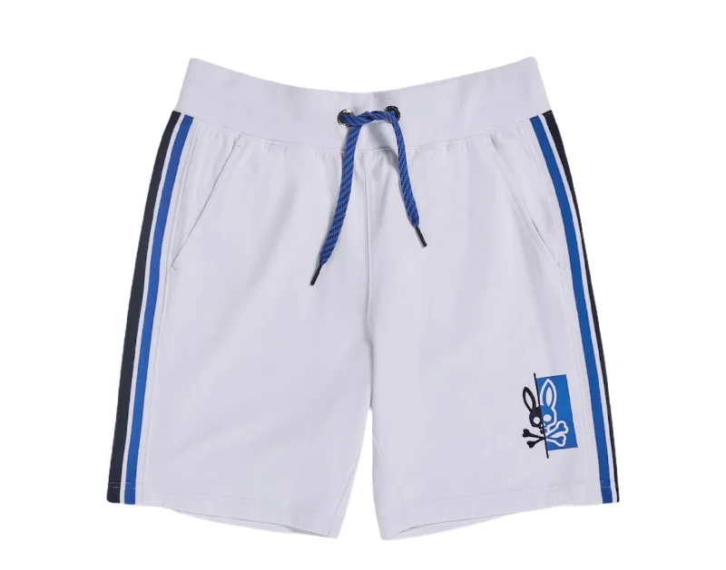 Men's floral print silk blend shorts for a unique night - out look Psycho Bunny Dovedale White/Blue Men's Shorts B6R207N1FT-WHT Men's floral print silk blend shorts for a unique night - out look Psycho Bunny Dovedale White/Blue Men's Shorts B6R207N1FT-WHT