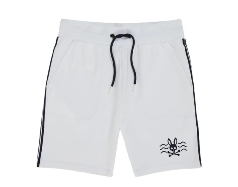 Men's moisture - wicking performance shorts for sweaty outdoor activities Psycho Bunny Filcham White Men's Sweat Shorts B6R327P1FT-WHT Men's moisture - wicking performance shorts for sweaty outdoor activities Psycho Bunny Filcham White Men's Sweat Shorts B6R327P1FT-WHT