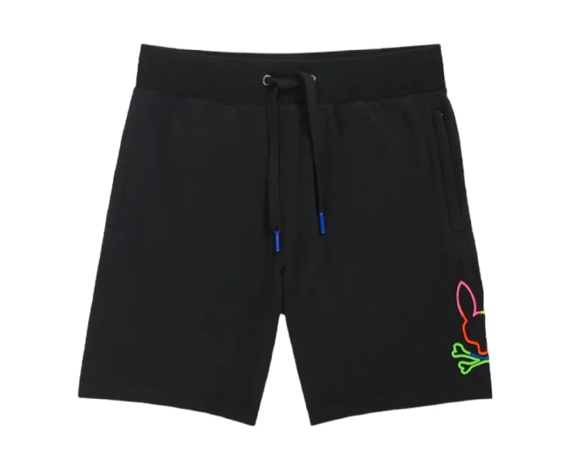 Men's adjustable - length convertible shorts for versatile use Psycho Bunny Leo Bunny Black/Neon Multi Big & Tall Men's Shorts B9R217S1FT-BLK Men's adjustable - length convertible shorts for versatile use Psycho Bunny Leo Bunny Black/Neon Multi Big & Tall Men's Shorts B9R217S1FT-BLK