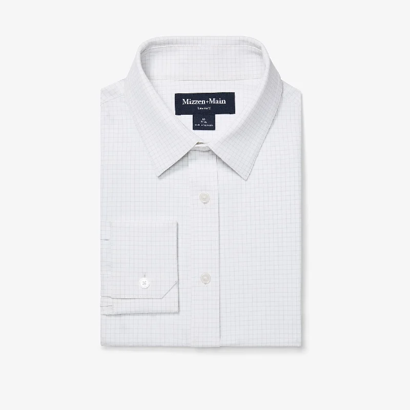 Men's Spread Collar Dress Shirts in Light Pink for a Stylish and Modern Office Look Aluminum Bennett Check Men's Spread Collar Dress Shirts in Light Pink for a Stylish and Modern Office Look Aluminum Bennett Check