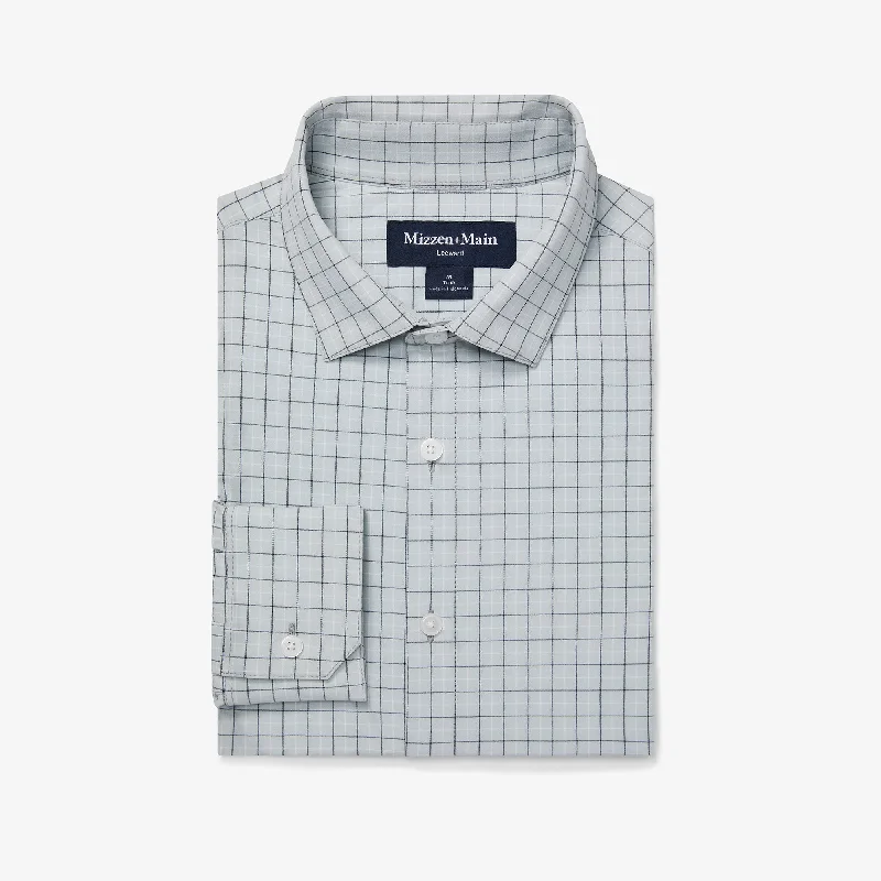 Slim Fit Men's Egyptian Cotton Dress Shirts in Crisp White for a Classic Business Look Aluminum Manor Plaid