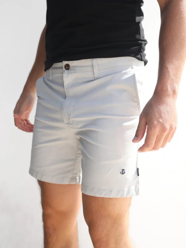 Men's plaid pattern wool blend shorts for a preppy fall style Stretch Chino Shorts - Light Grey Men's plaid pattern wool blend shorts for a preppy fall style Stretch Chino Shorts - Light Grey