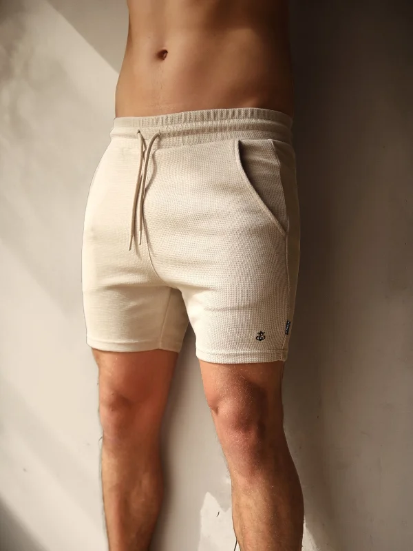 Men's distressed cotton shorts for a bohemian - inspired style    Maldini Shorts - Tan