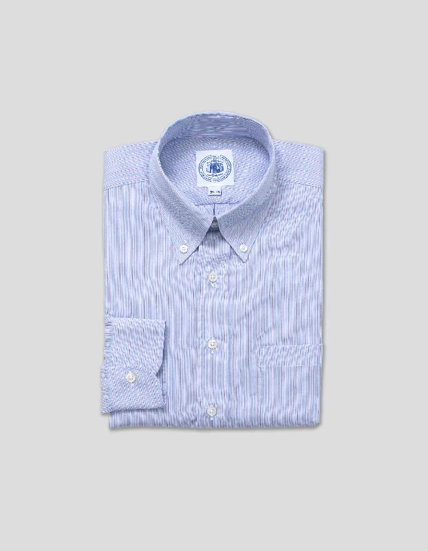 Plus Size Men's Striped Dress Shirts in Navy and White for a Nautical - Inspired Style BLUE RED FANCY STRIPE Plus Size Men's Striped Dress Shirts in Navy and White for a Nautical - Inspired Style BLUE RED FANCY STRIPE